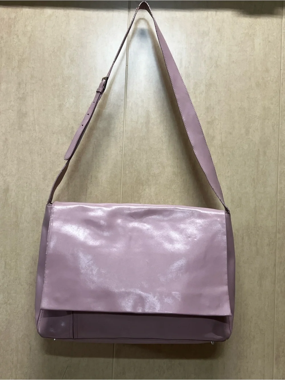Wilsons Leather Pink Carrying Briefcase Messenger Laptop School Bag VINTAGE Y2K